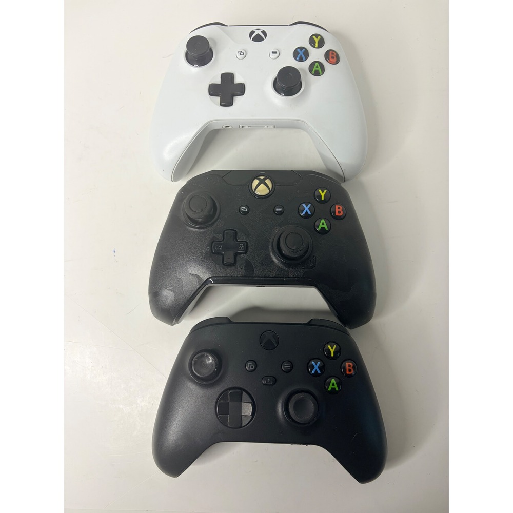 Xbox Controller Lot 3pc Wireless Model 1914 1708 PDP Wireless Black White Camo